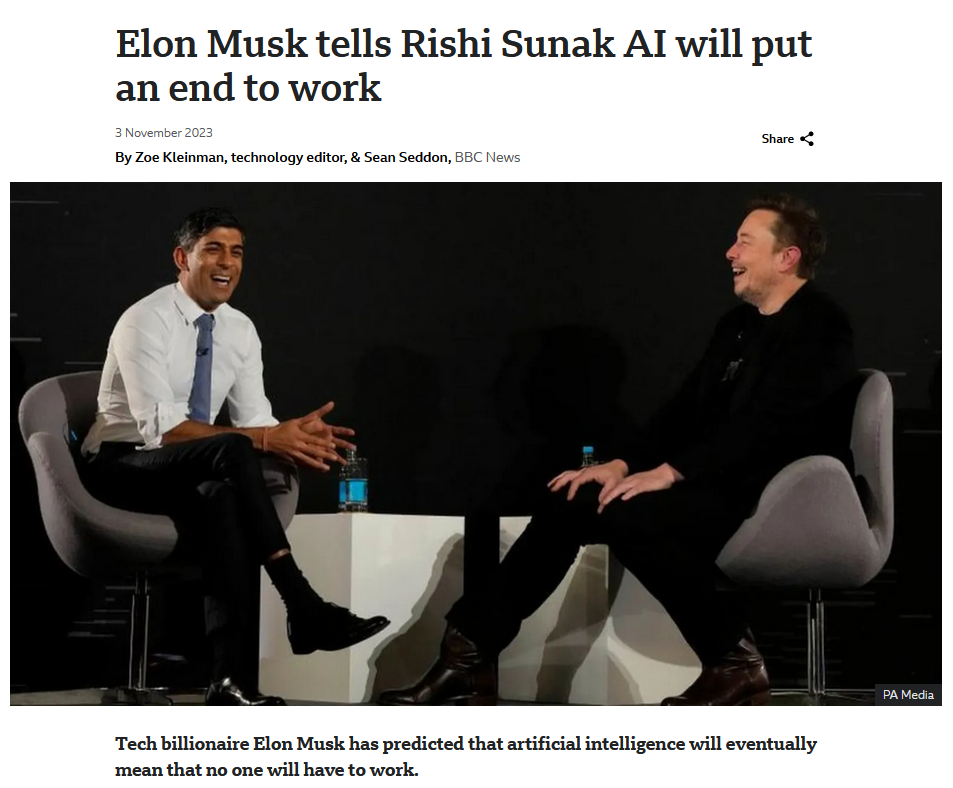 Sunak & Musk: KI wir alle Jobs übernehmen.